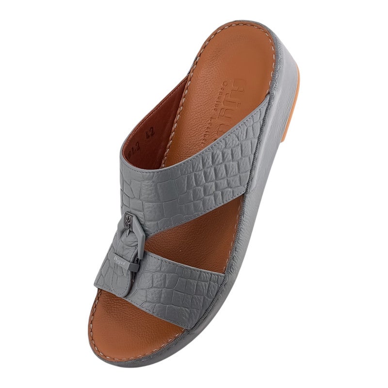 AJYAD Handmade Arabic Sandals For Men | Outdoor Mens Slippers | Everyday Flip Flops Open Toe | Arabic Genuine Shamwa Leather | New Design | Tan Footbed | Comfortable & LightWeight - Image 3
